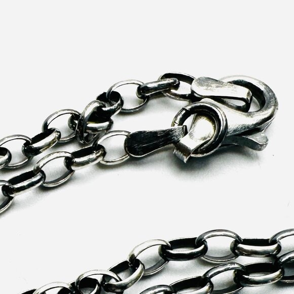 Kingman Turquoise & Sterling Silver Pendant Necklace—Navajo artist Johnny Dixon - Picture 4 of 10